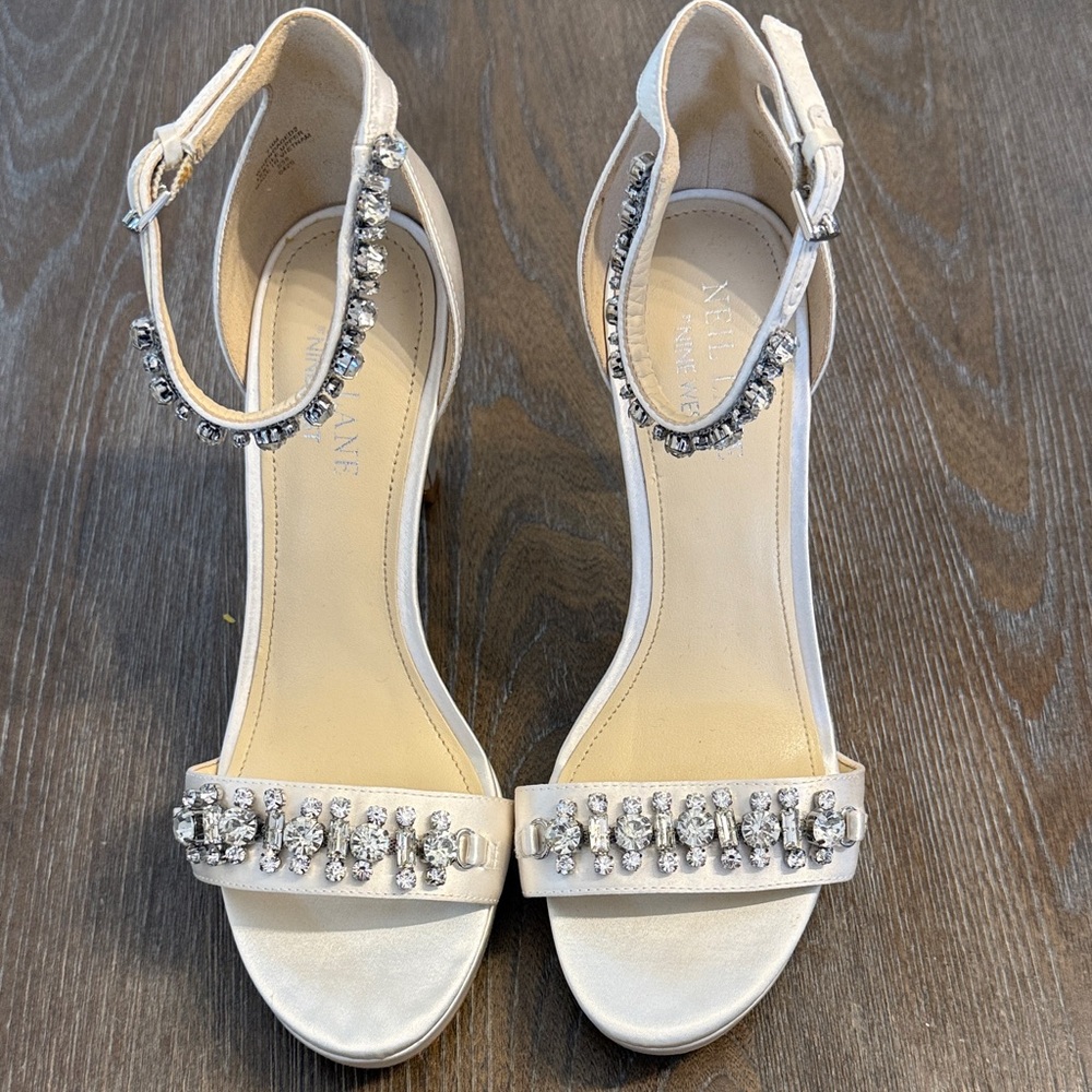 Elegant Cream Heels with Silver Accents